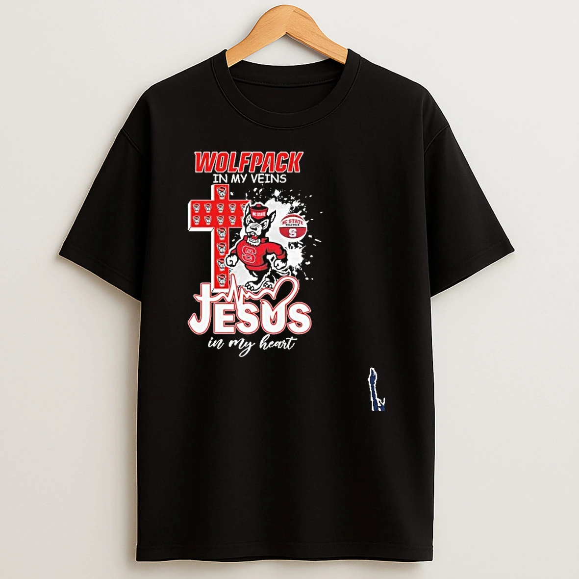 Nc State Basketball Mascot In My Veins Jesus In My Heart T Shirt