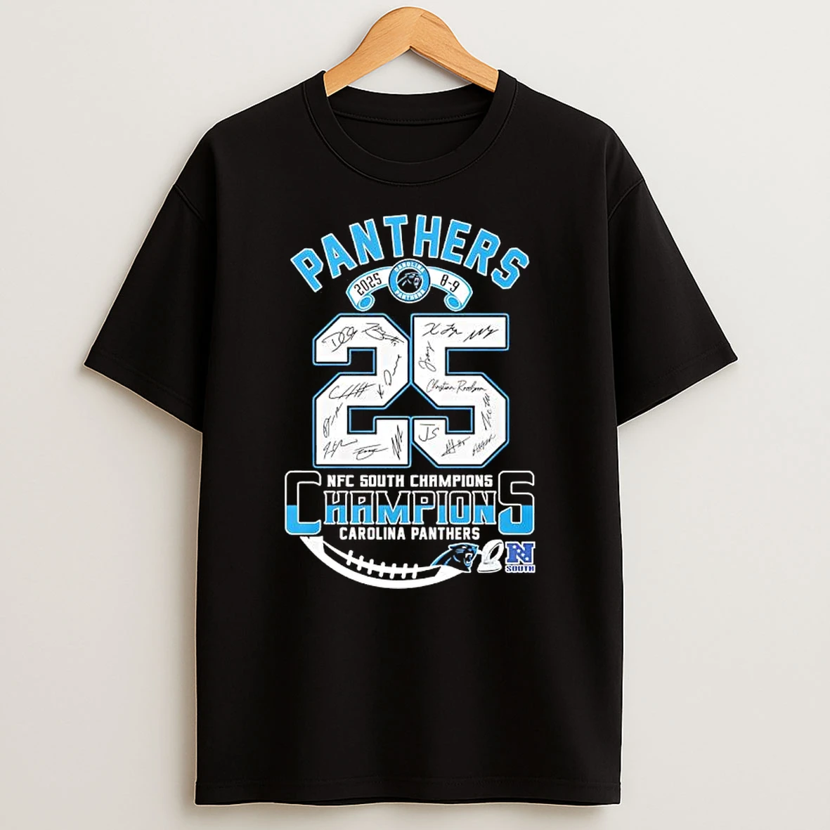 Nfc Carolina Panthers 2025 Score 8 9 South Division Champions T Shirt