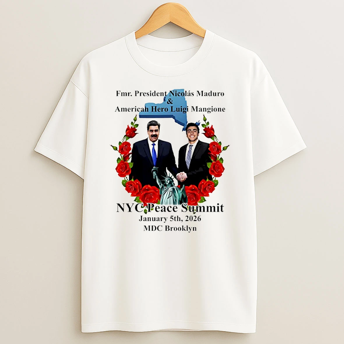 Nyc Peace Summit Fmr President Nicolas Maduro And American Hero Luigi Mangione Circle T Shirt