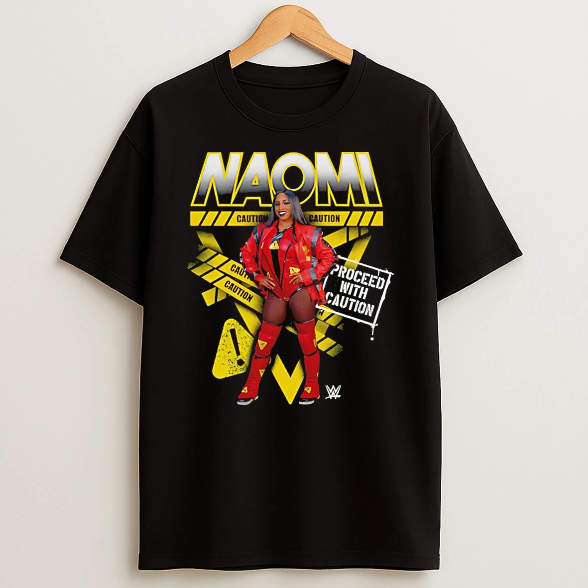 Naomi Caution Wwe Caution Tape Graphic T Shirt