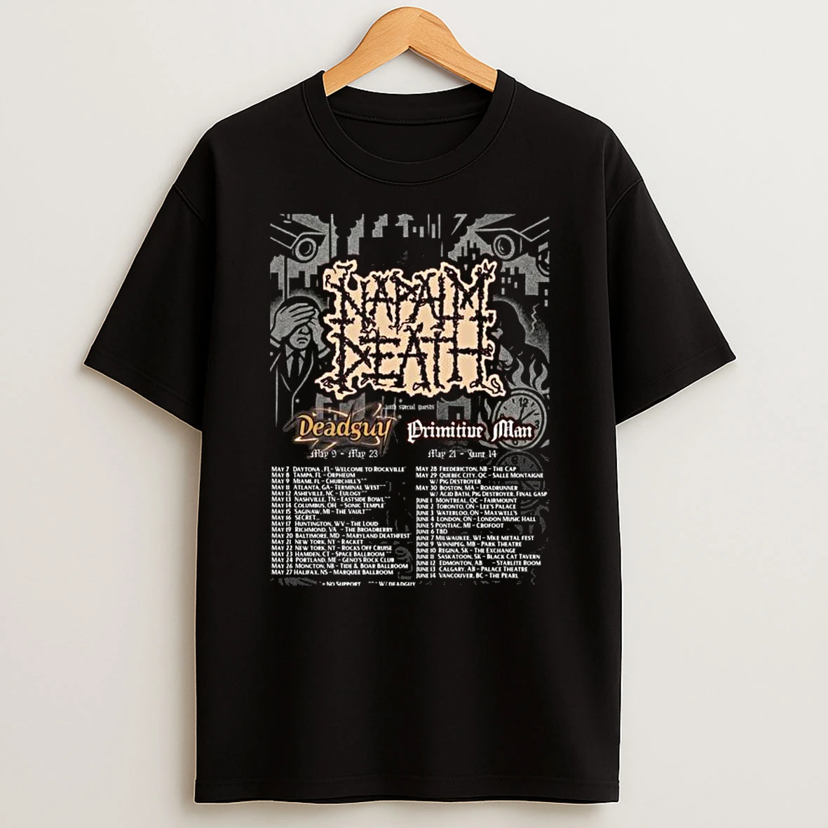 Napalm Death May June Tour 2026 T Shirt