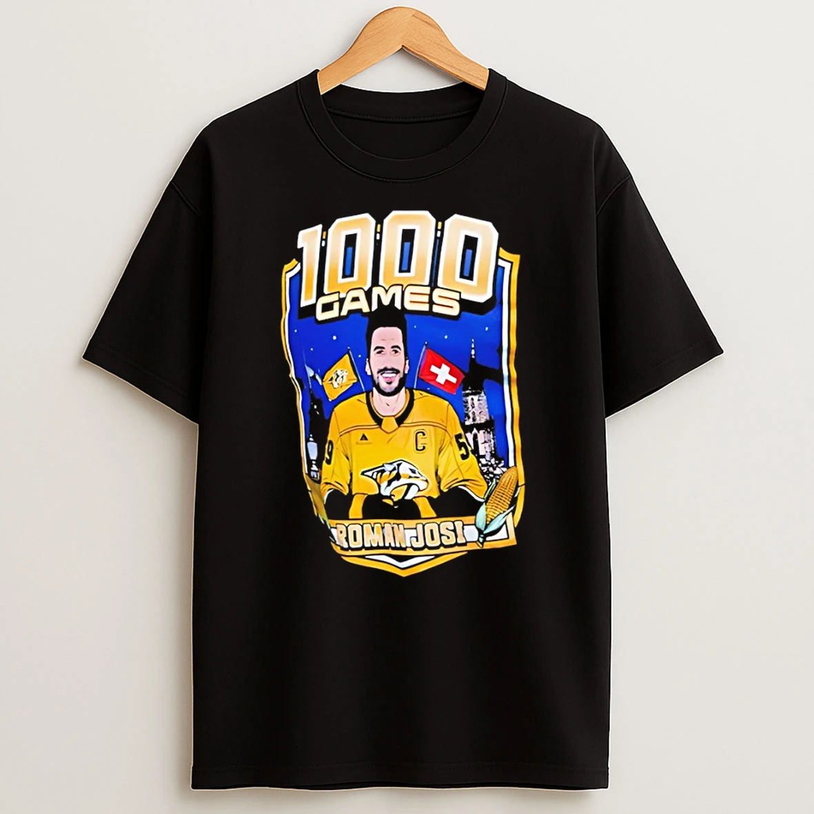 Nashville Predators Roman Josi 1000 Games Nhl T Shirt