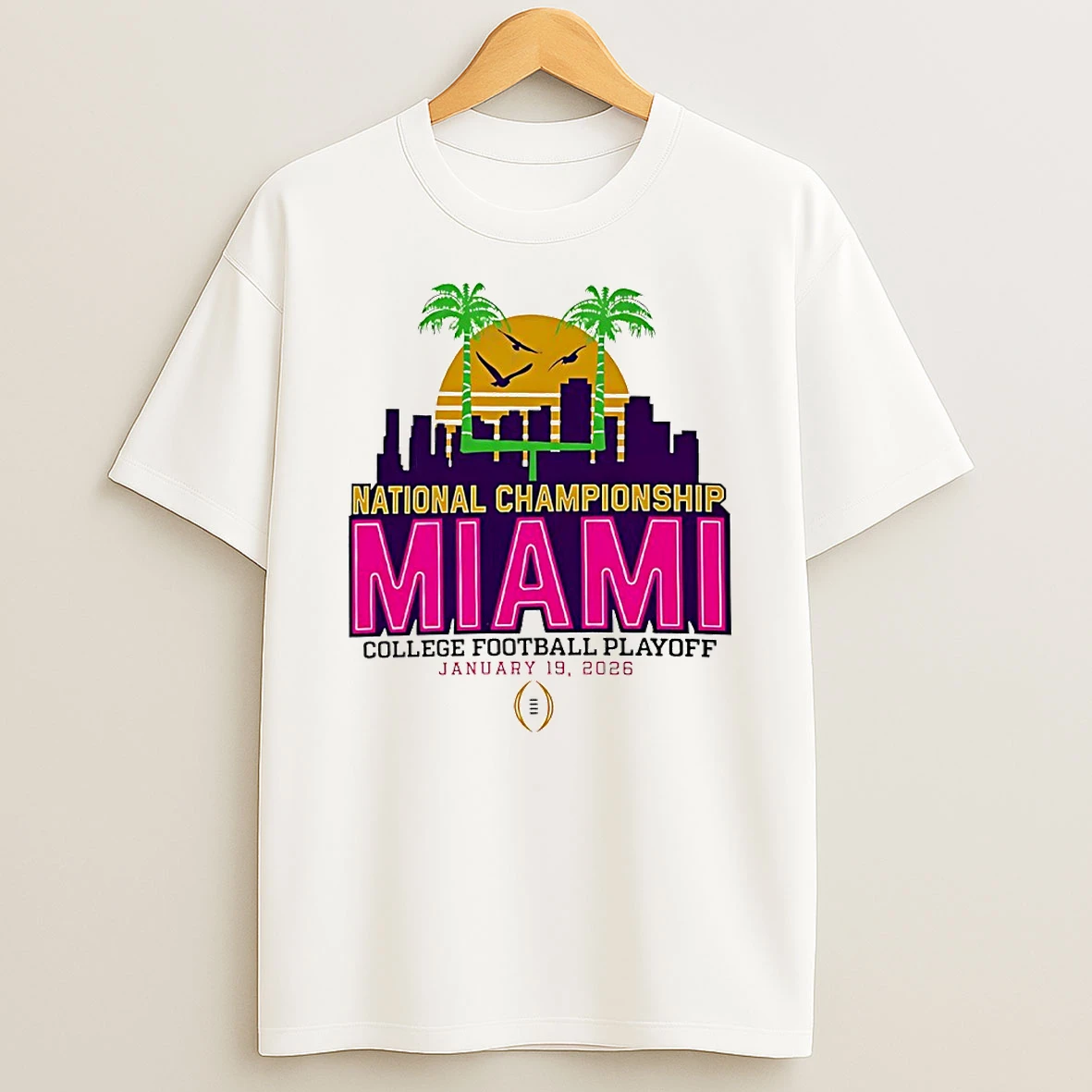 National Championship Miami 2025 2026 College Football Playoff Skyline Circle T Shirt