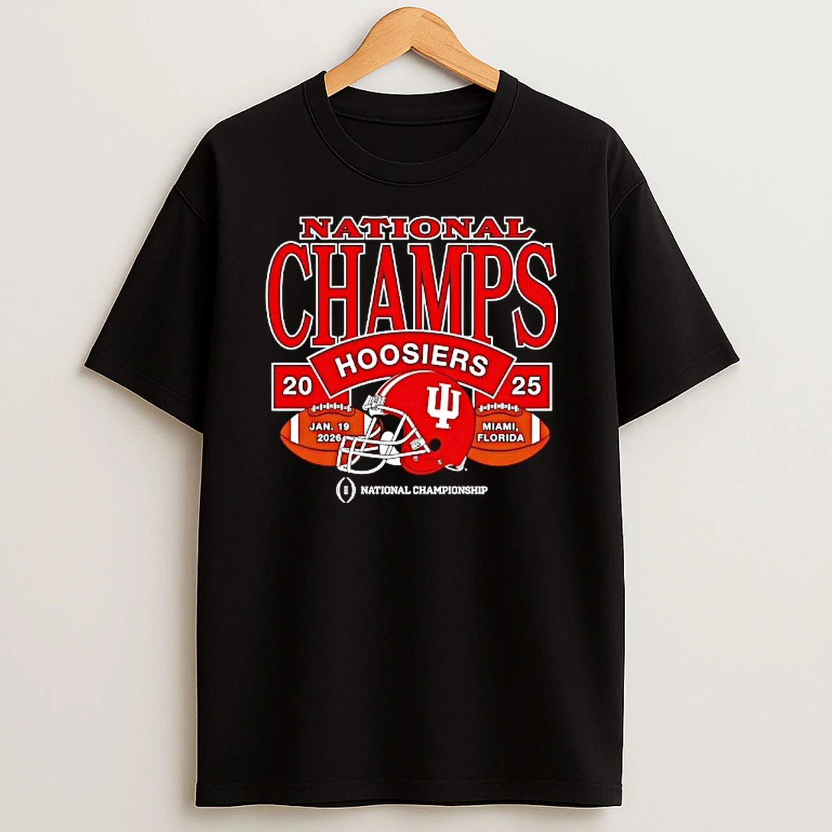 National Champs 2025 Cfp Indiana Hoosiers Football Beat Miami Hurricanes Helmet T Shirt