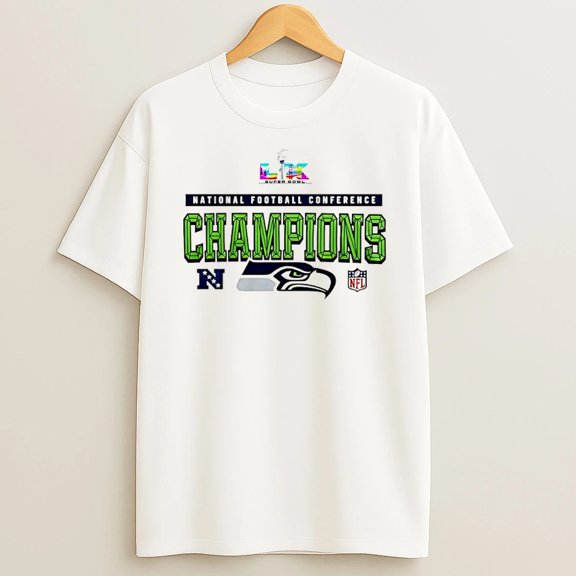 National Football Conference Champions Seahawks Nfl Team Super Bowl Logo T Shirt