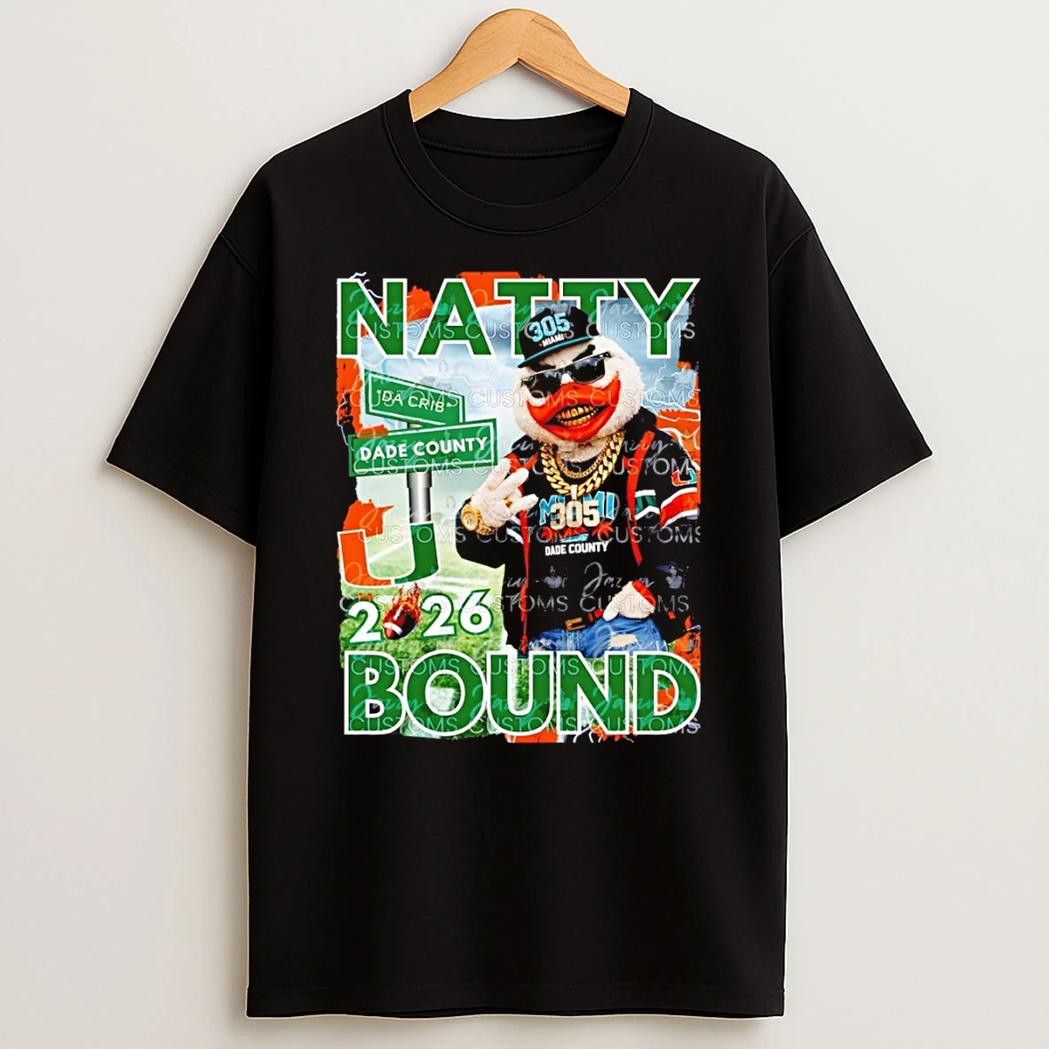 Natty Bound Miami Hurricanes University Of Miami Football Mascot T Shirt