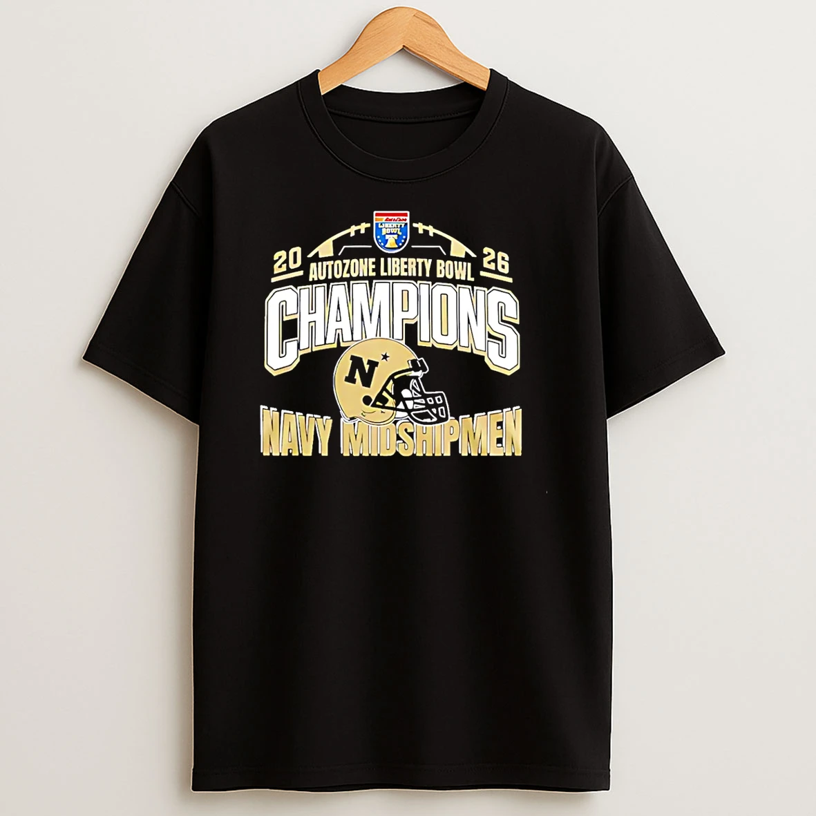 Navy Midshipmen 2026 Liberty Bowl Champions Celebrating T Shirt