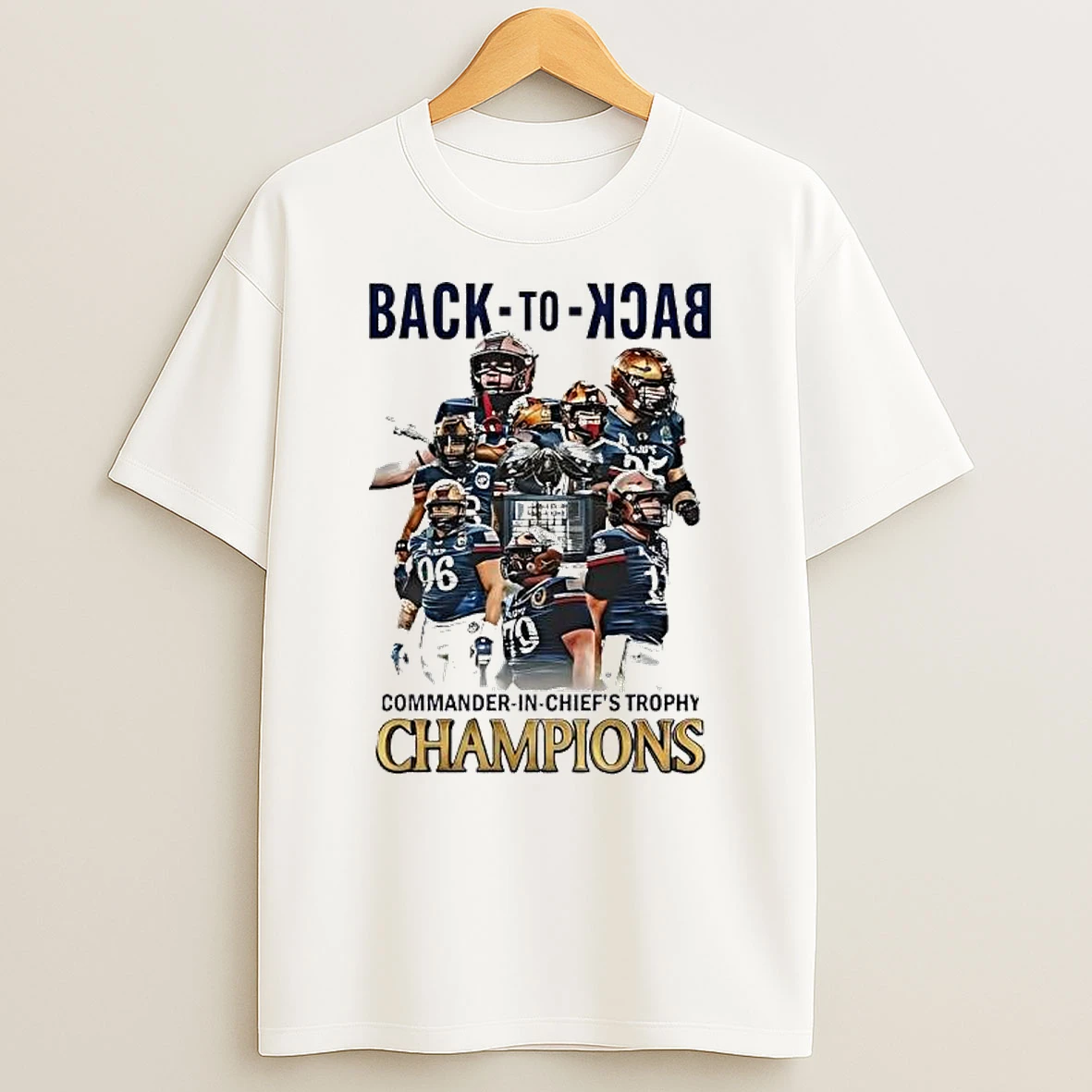 Navy Midshipmen Game Back To Back Commander In Chiefs Trophy Champions T Shirt