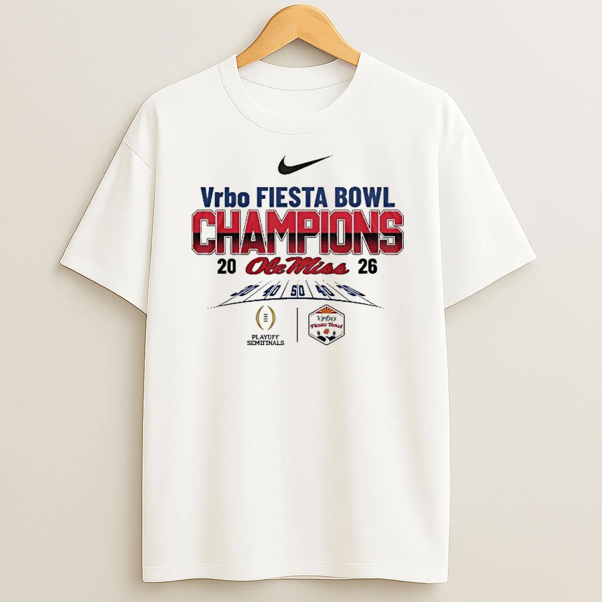 Ncaa Vrbo Fiesta Bowl Champions 2026 Ole Miss Playoff Semifinals T Shirt