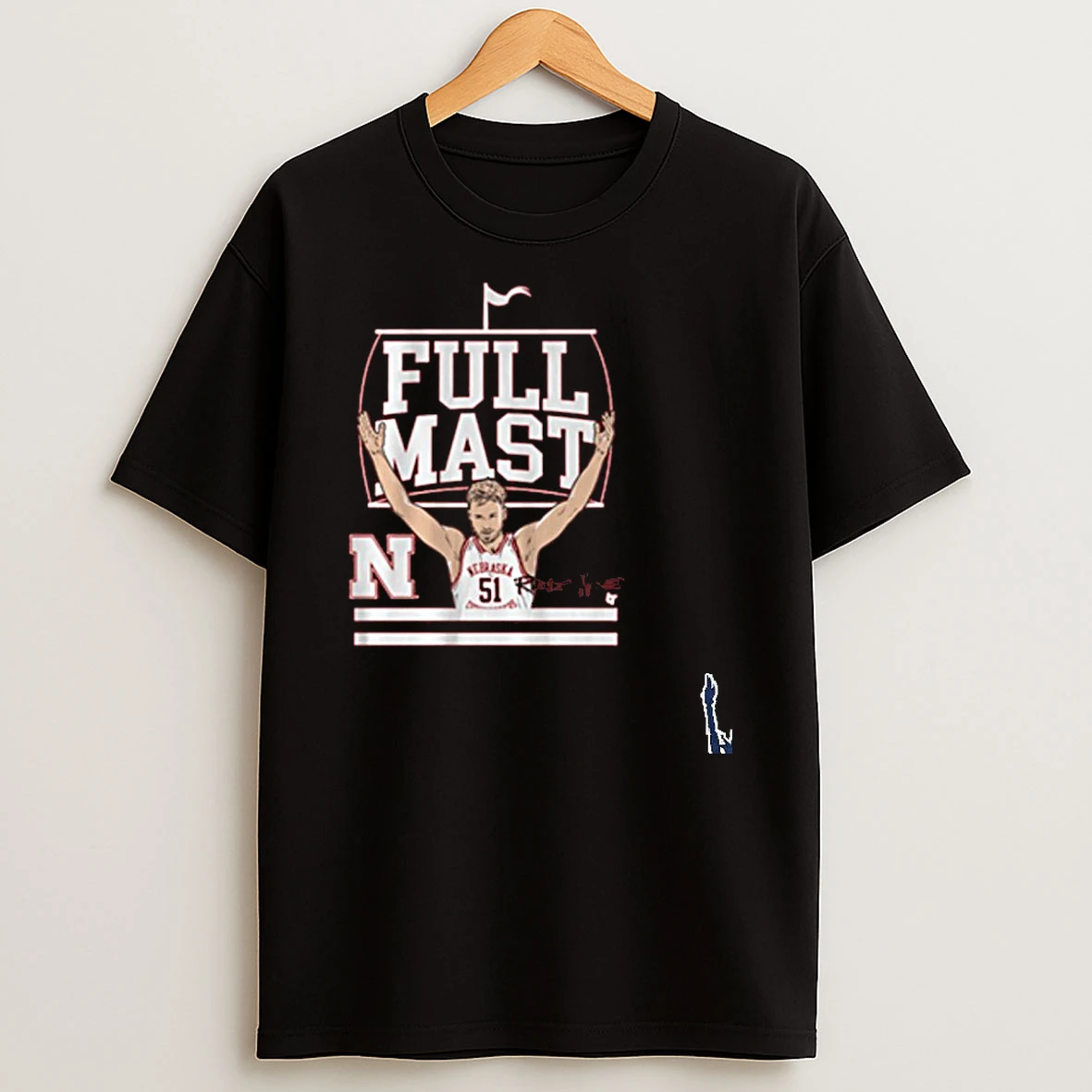 Nebraska Basketball Rienk Mast Full Mast T Shirt