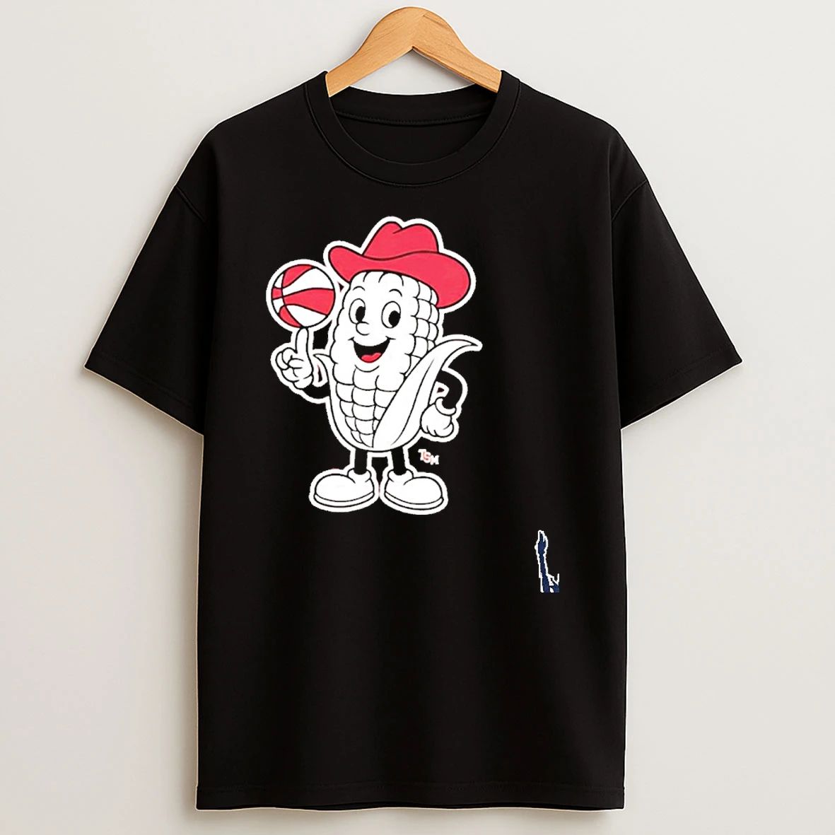 Nebraska Cornhuskers Corn Wearing Cowboy Spin Basketball T Shirt