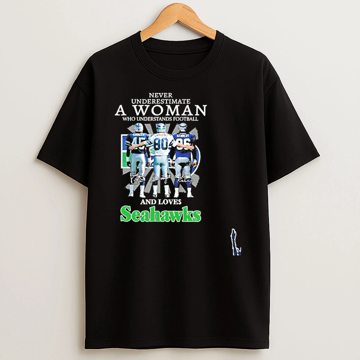 Never Underestimate A Woman Who Understands Football Player Signature And Loves Seahawks T Shirt