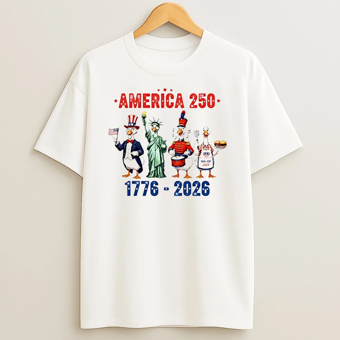 New America 250 Funny Patriotic Duck 1776 2026 T Shirt