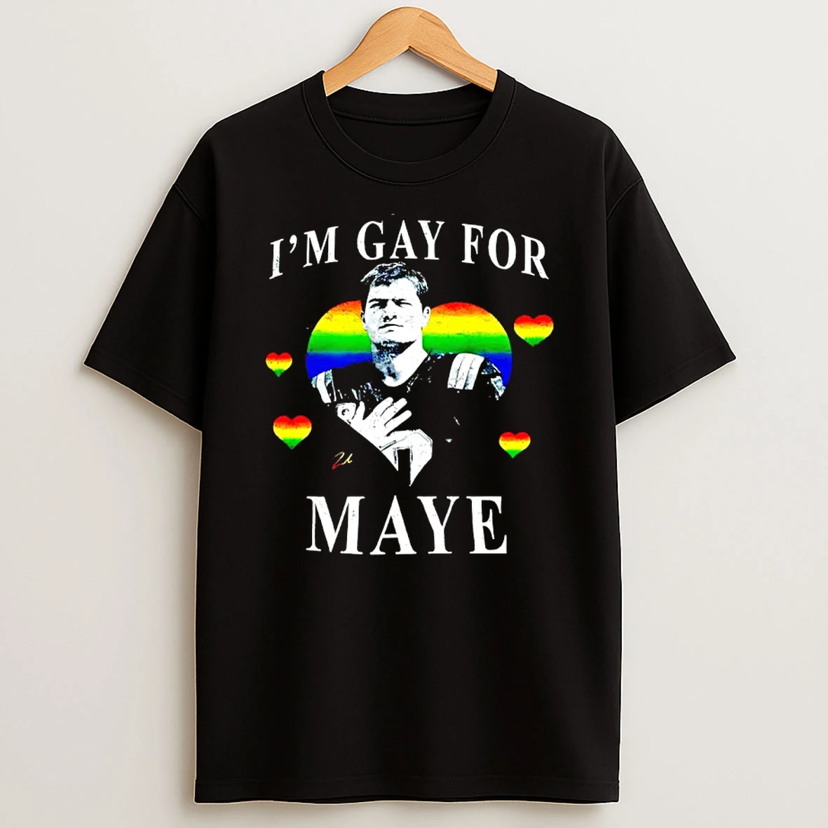 New England Football Im Gay For Maye Lgbt Heart T Shirt