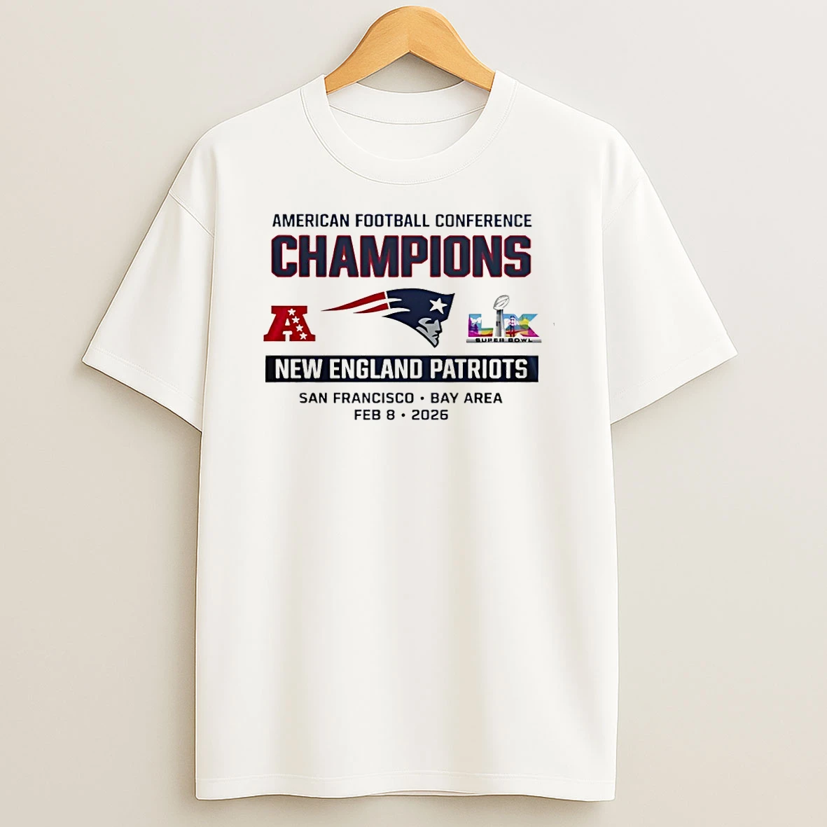 New England Patriots 12 Time Afc Champions American Football Conference 2026 T Shirt