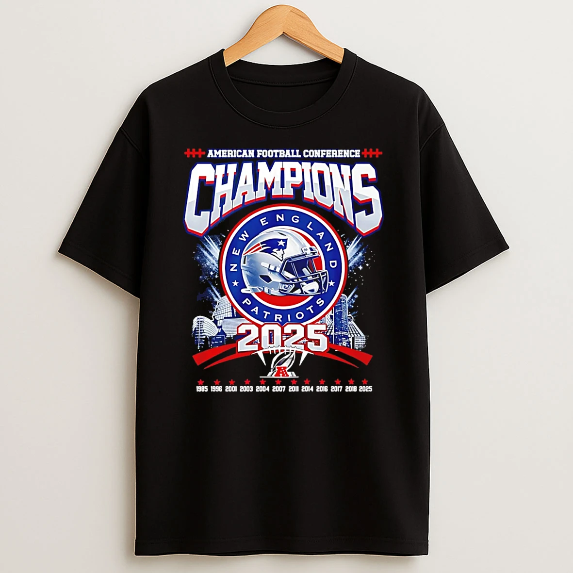 New England Patriots 2025 26 Afc Conference Champions 12 Time Helmet T Shirt