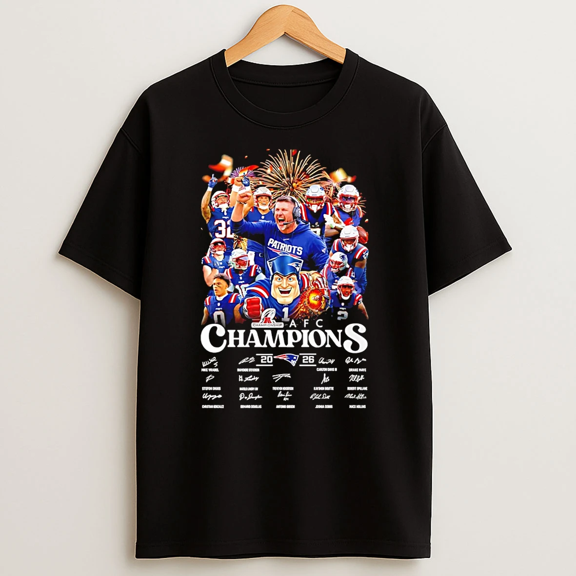 New England Patriots 2025 26 Afc Conference Champions All Team T Shirt