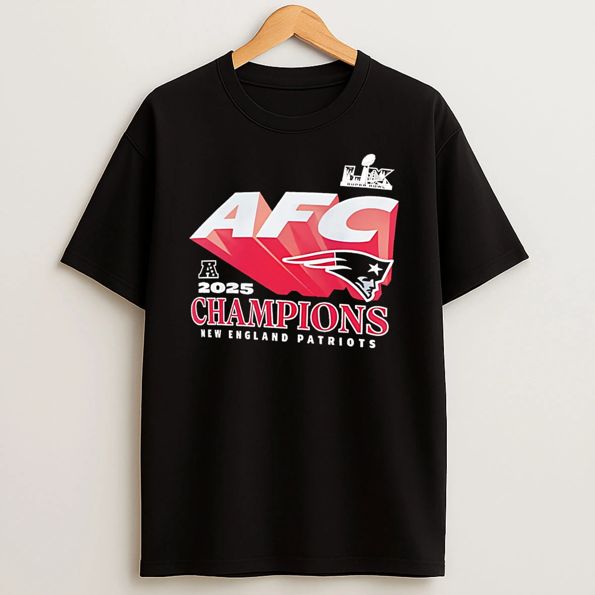 New England Patriots 2025 Afc Champions Quick Pass T Shirt