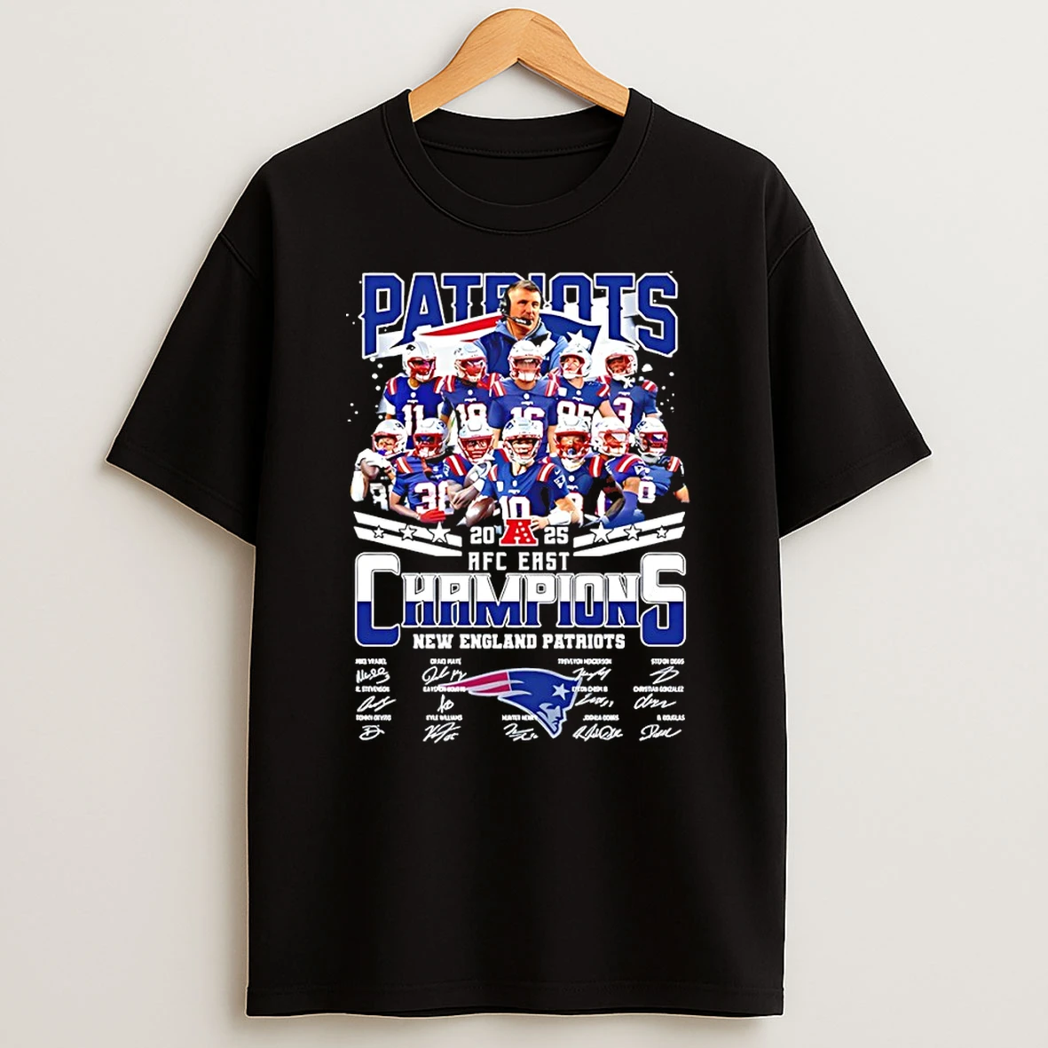 New England Patriots 2025 Afc East Division Champions Signature T Shirt