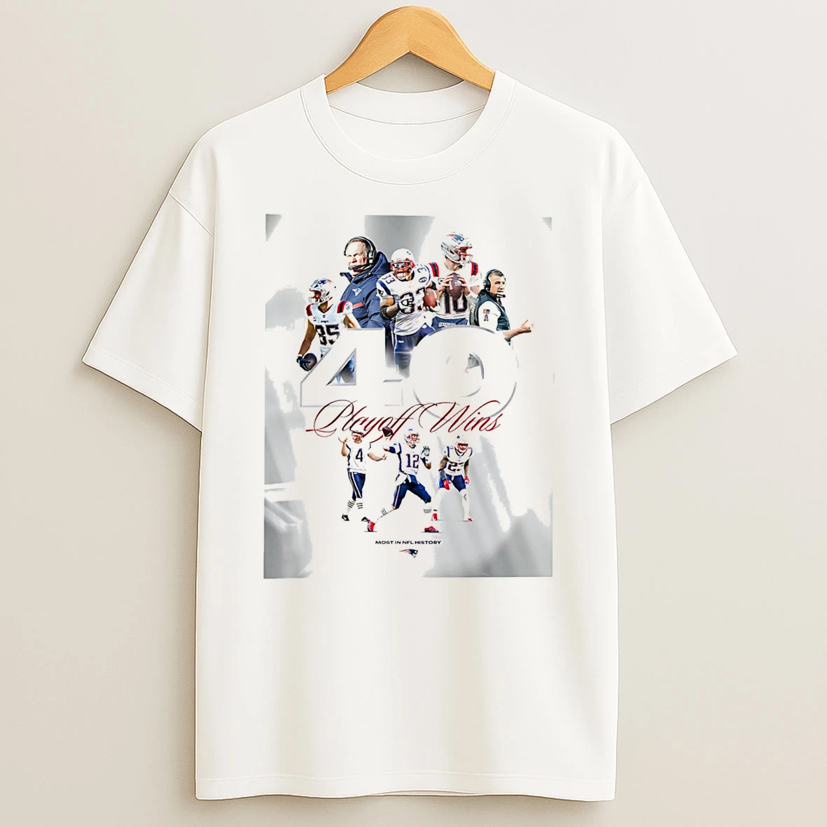 New England Patriots 40 Playoff Wins T Shirt
