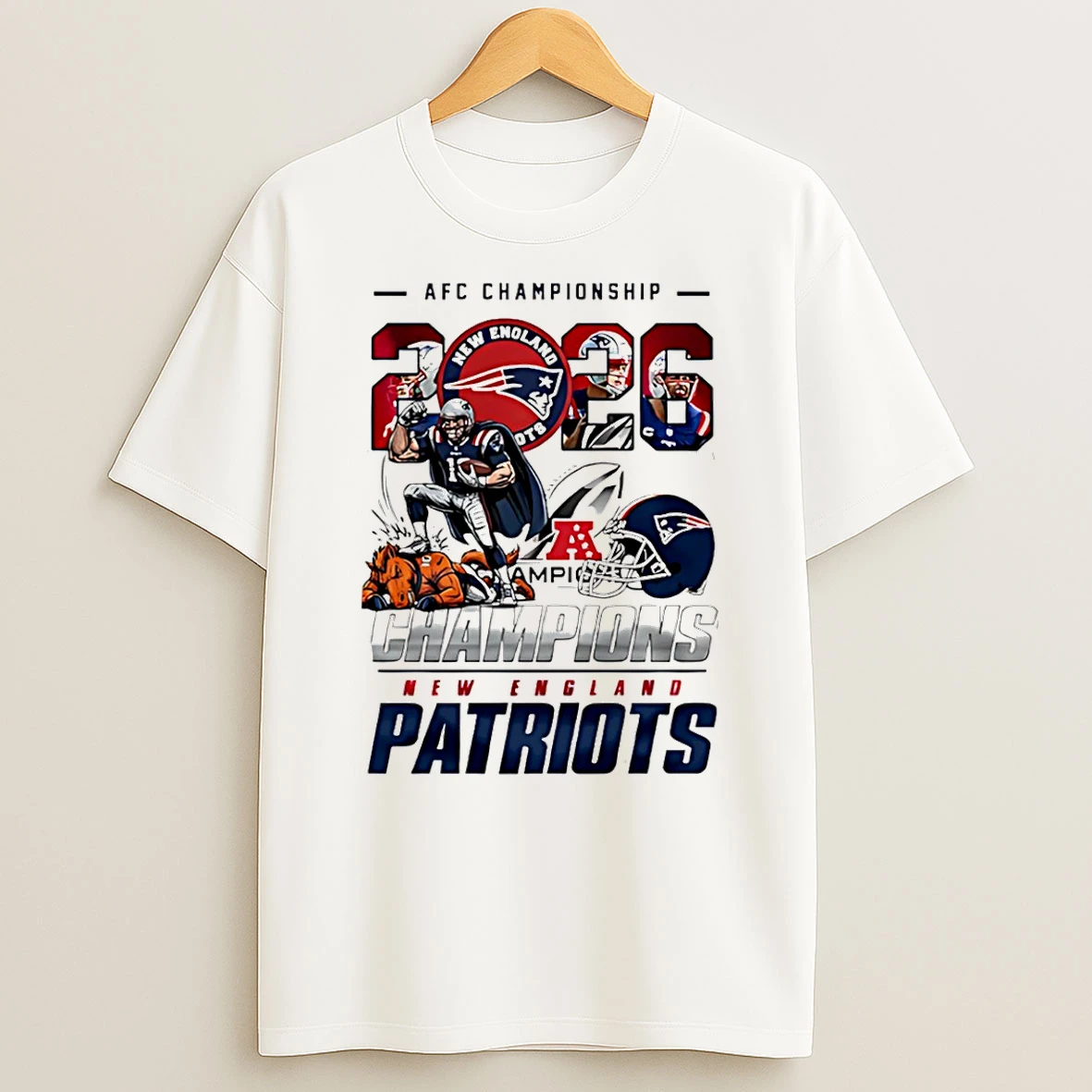New England Patriots Afc Champions 2026 Super Bowl Mascot T Shirt