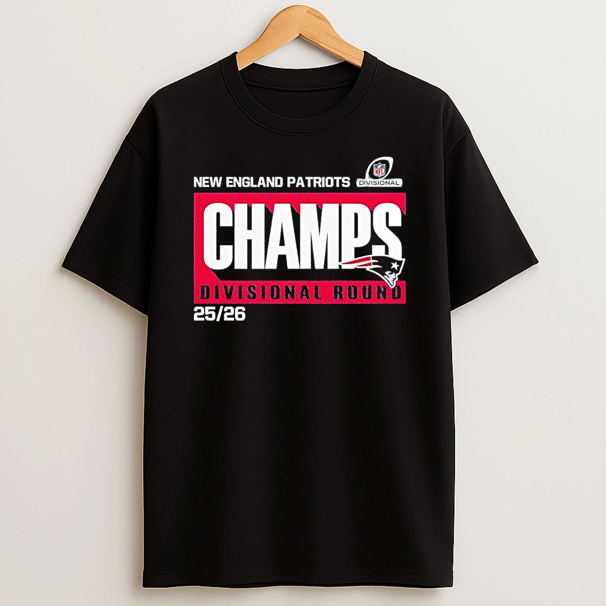 New England Patriots Champs Divisional Round 2025 26 Logo T Shirt