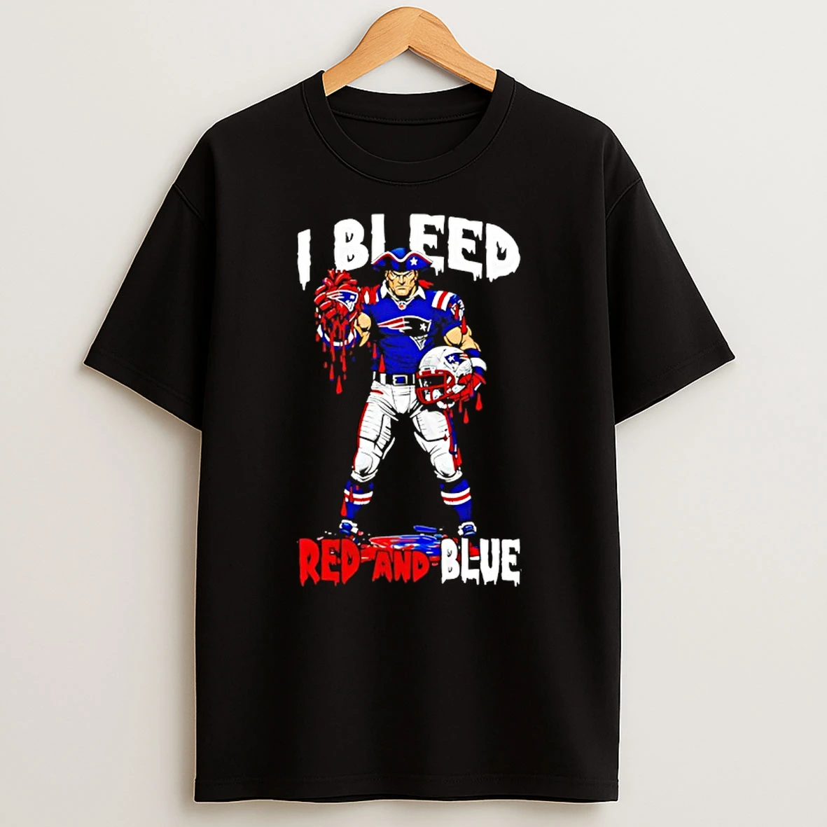 New England Patriots I Bleed Red And Blue T Shirt