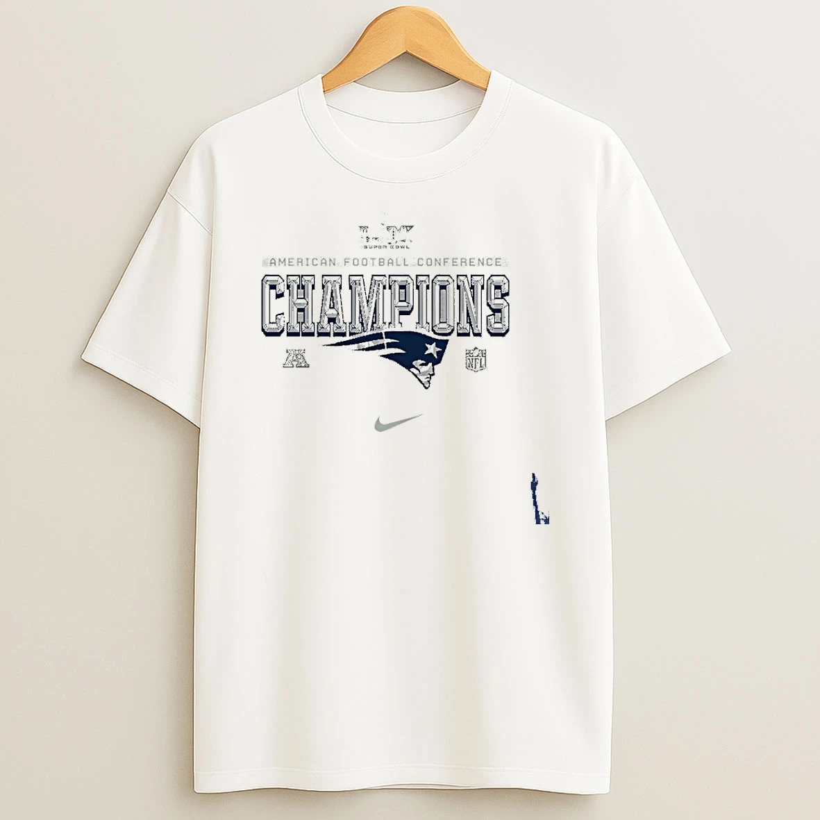 New England Patriots Nike 2025 Afc Champions Locker Room Trophy Collection T Shirt