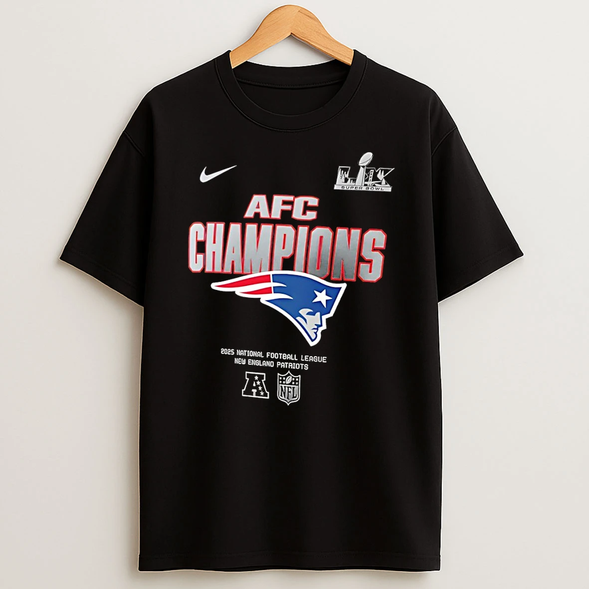 New England Patriots Nike 2025 Afc Champions T Shirt