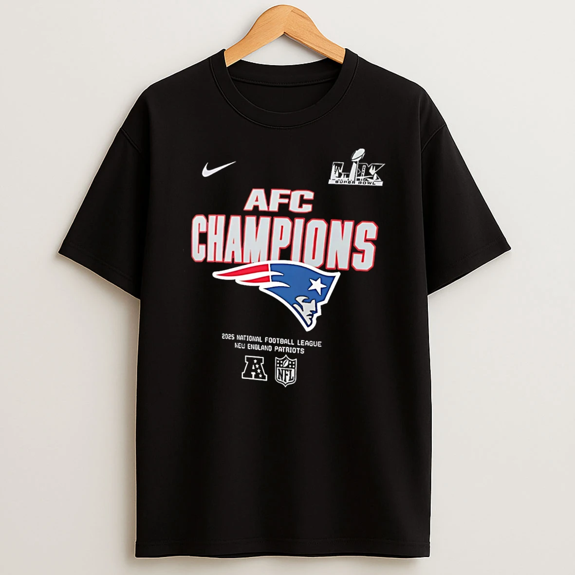 New England Patriots Nike 2025 Nfc Champions Roster T Shirt