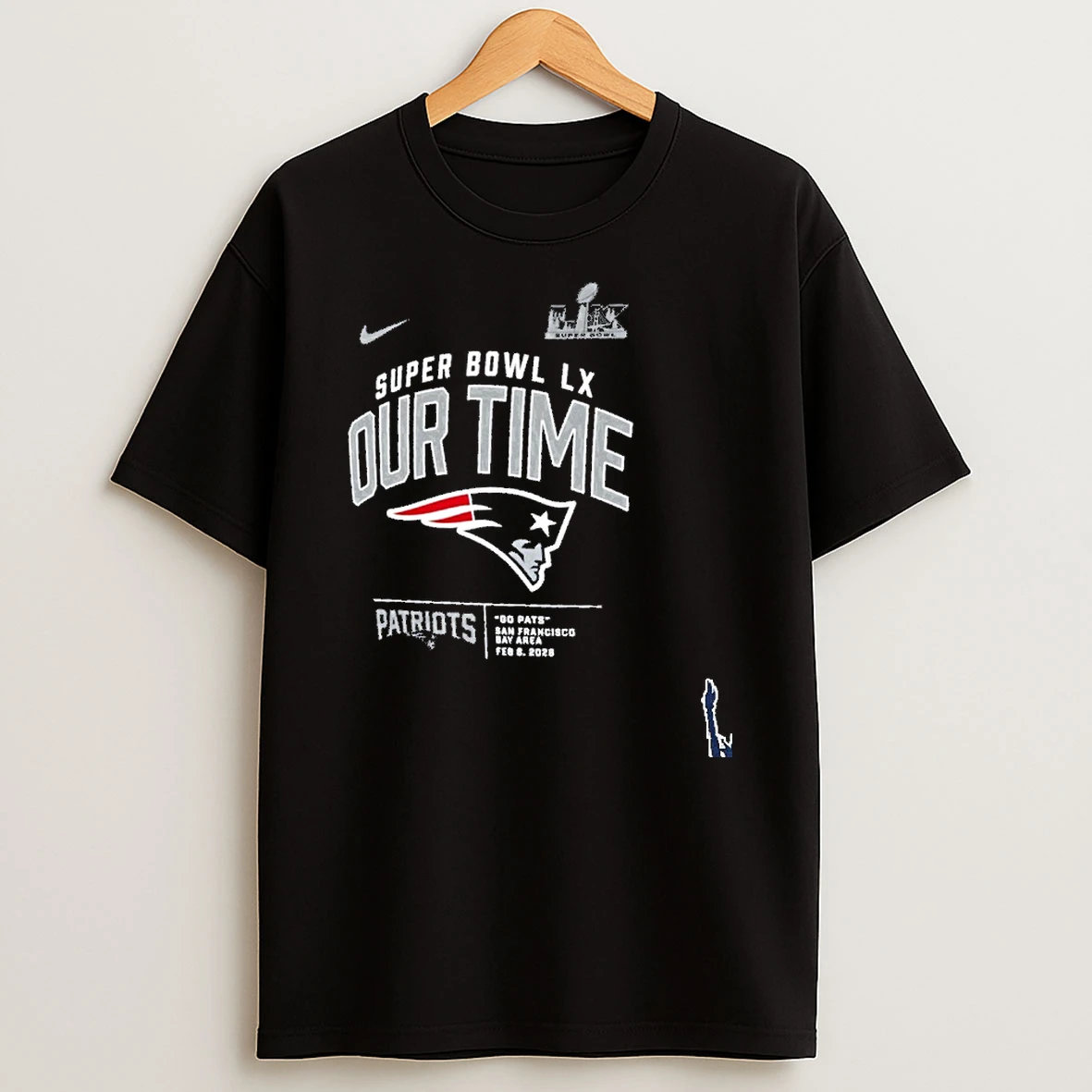 New England Patriots Nike Super Bowl Lx Our Time Clear Sign T Shirt