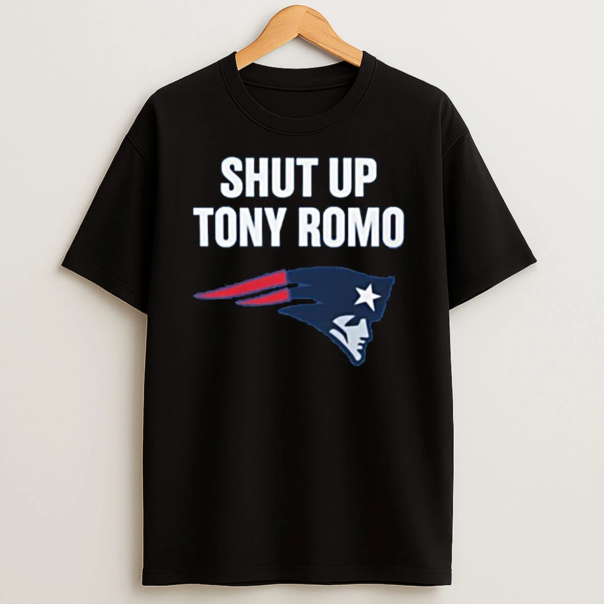 New England Patriots Shut Up Tony Romo Logo T Shirt