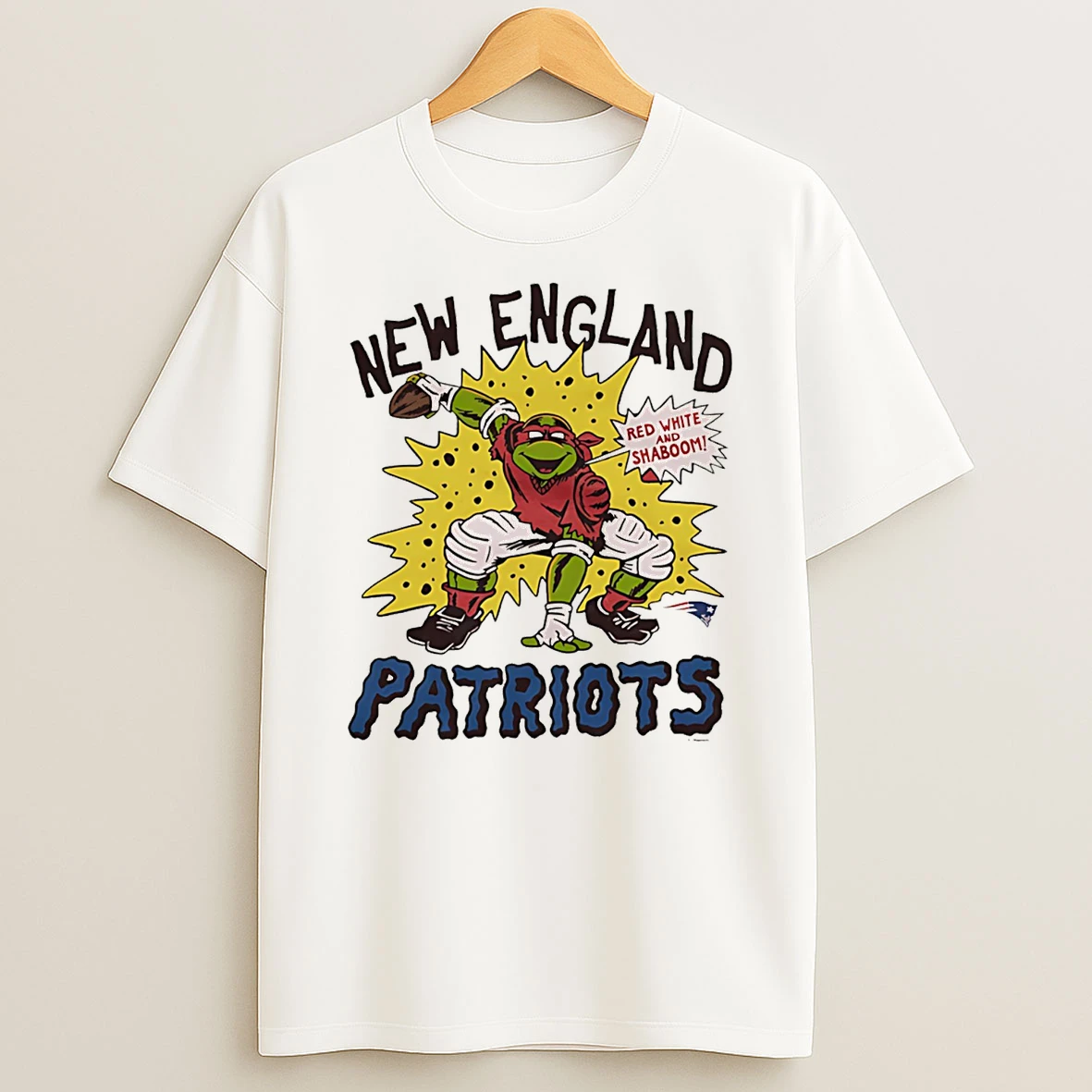 New England Patriots Teenage Mutant Ninja Turtles Tmnt Red White And Shaboom T Shirt
