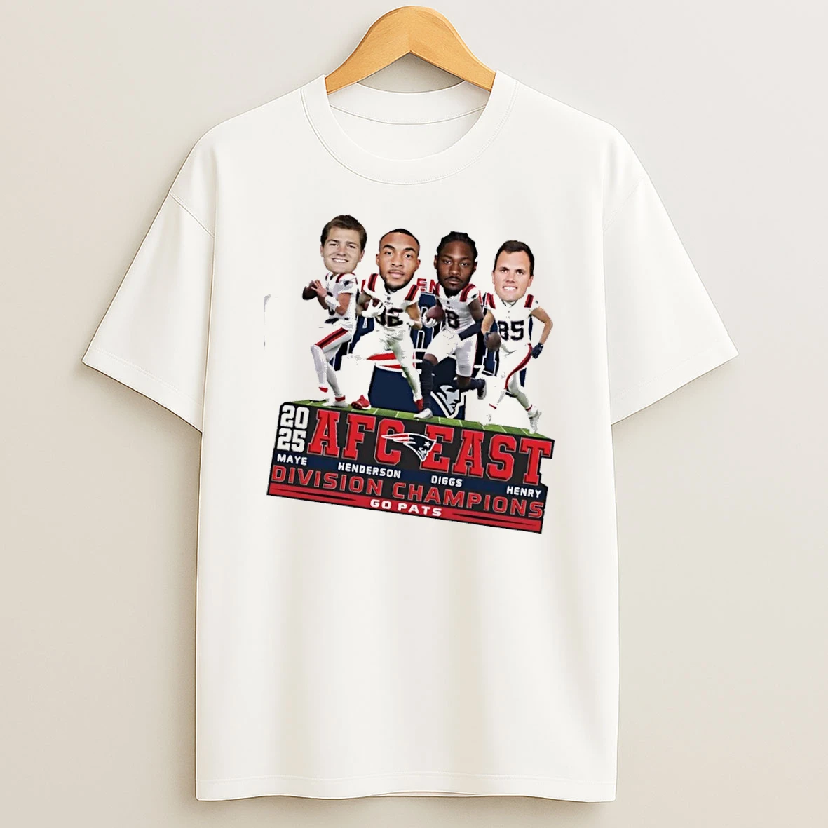 New England Patriots Core Team 2025 Afc East Division Champions T Shirt