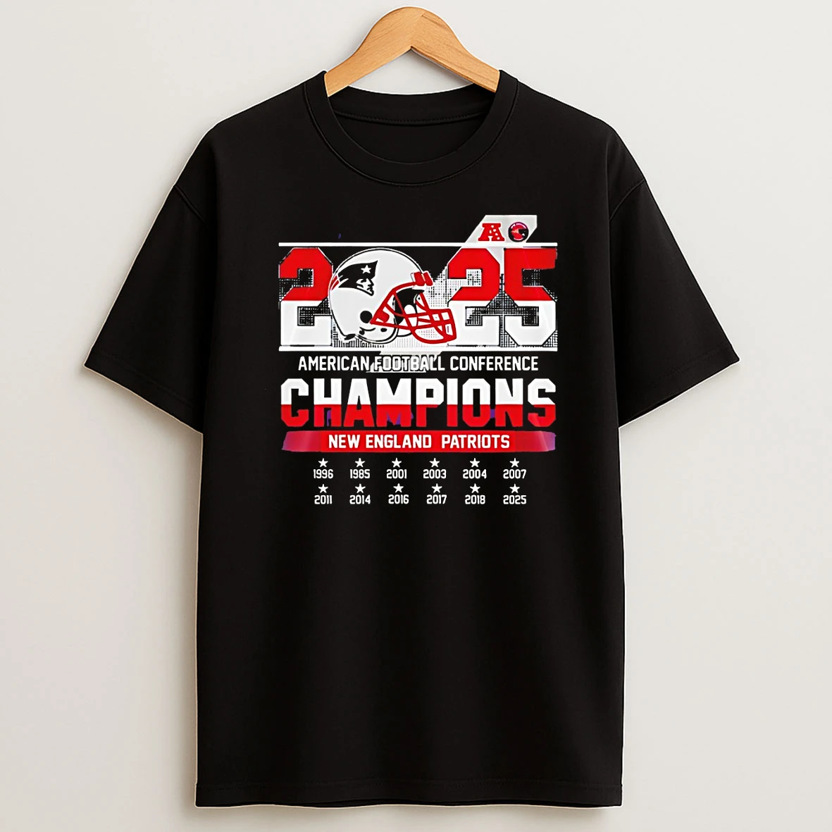 New England Patriots Helmet 2025 American Football Conference Champions 1996 2025 T Shirt