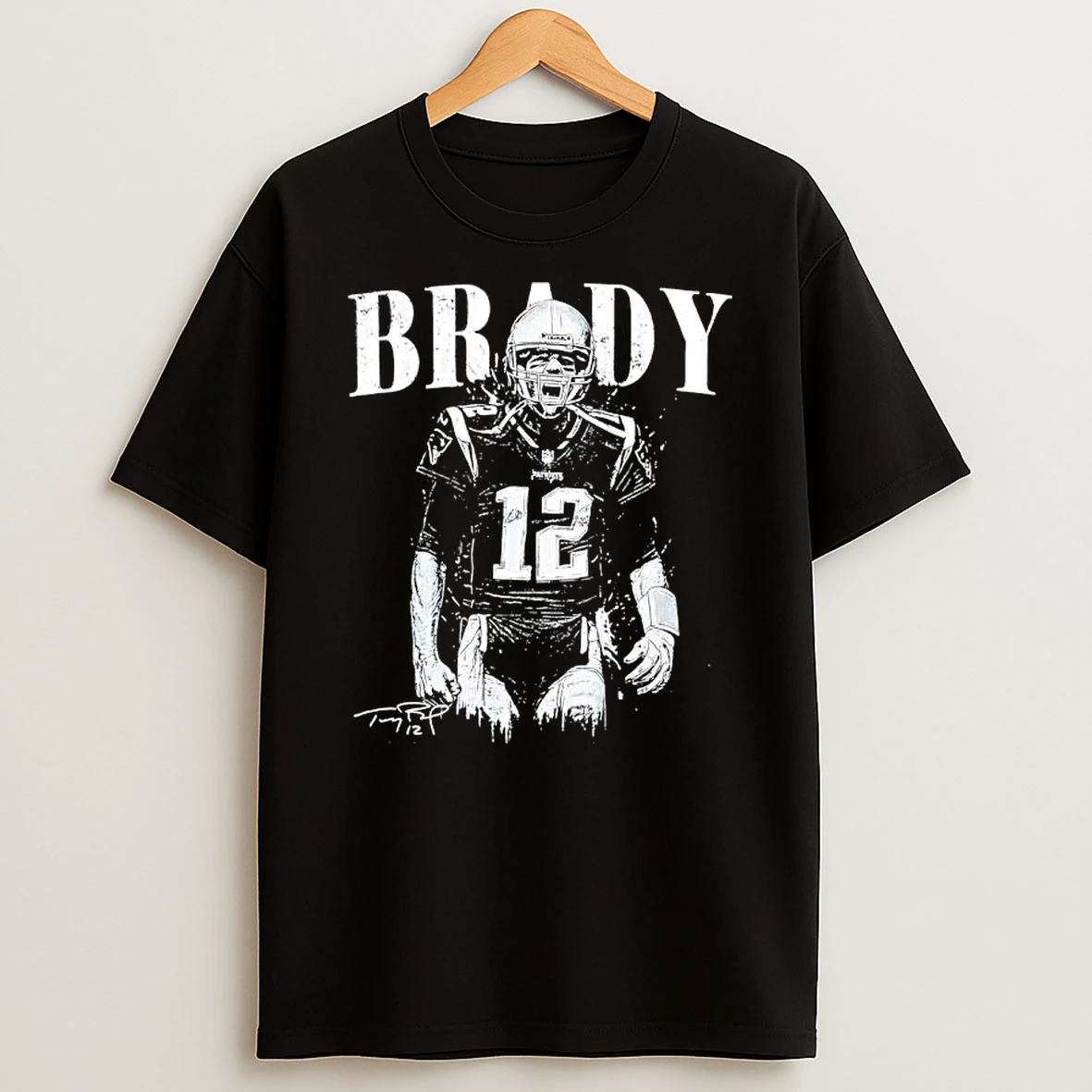New England Patriots Players Tom Brady Signatures Retro T Shirt