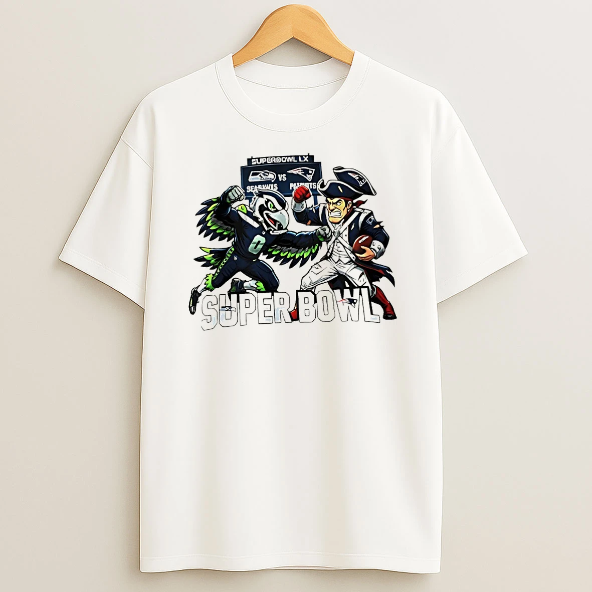 New England Patriots Vs Seattle Seahawks Football Super Bowl 2026 T Shirt