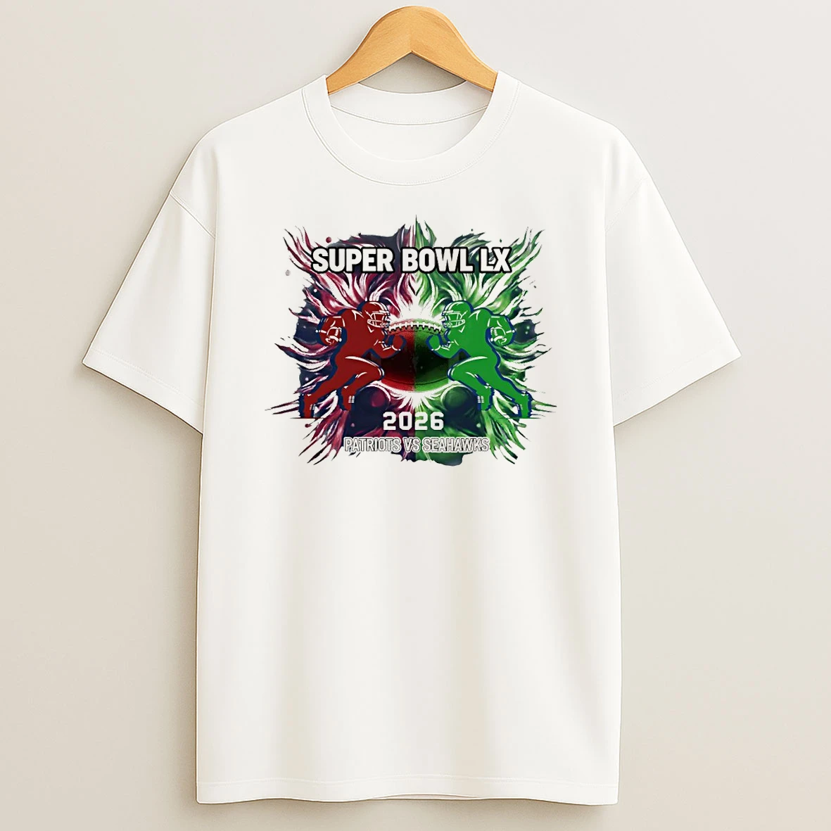 New England Patriots Vs Seattle Seahawks Football Super Bowl Lx Patriots Vs Seahawks 2026 Vintage T Shirt