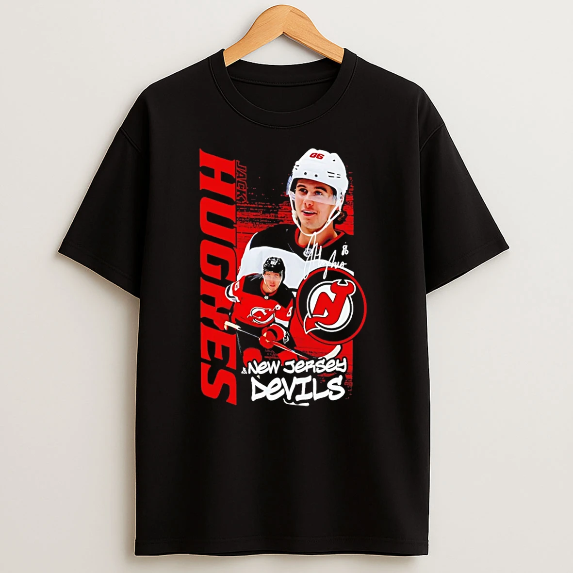 New Jersey Devils Jack Hughes Playmaker Signature T Shirt