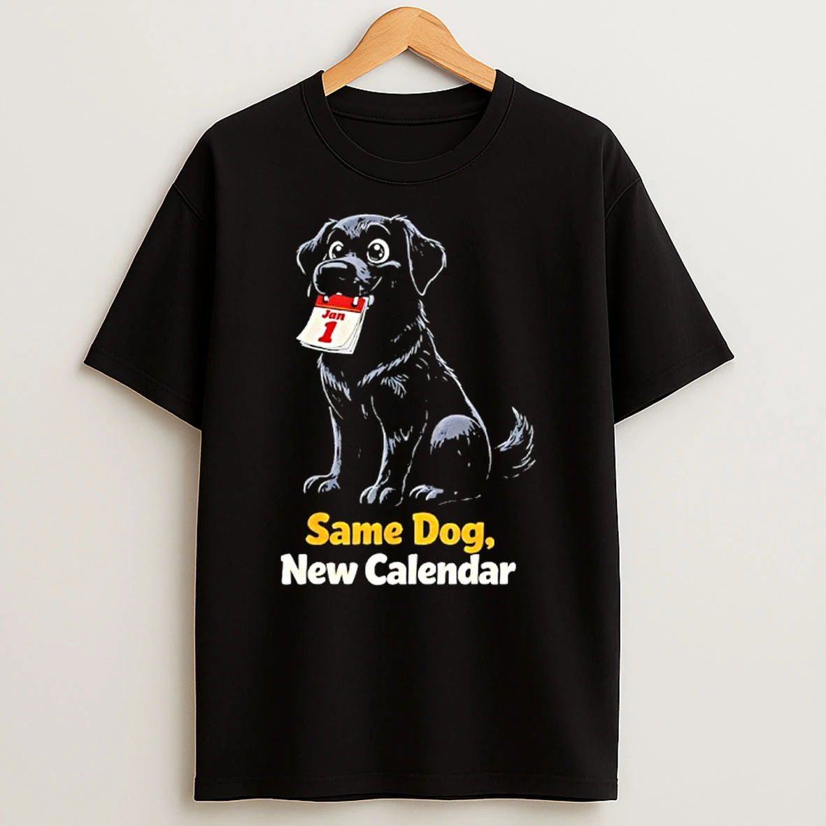 New Year Dog Lover Pun Humor Same Dog Graphic T Shirt