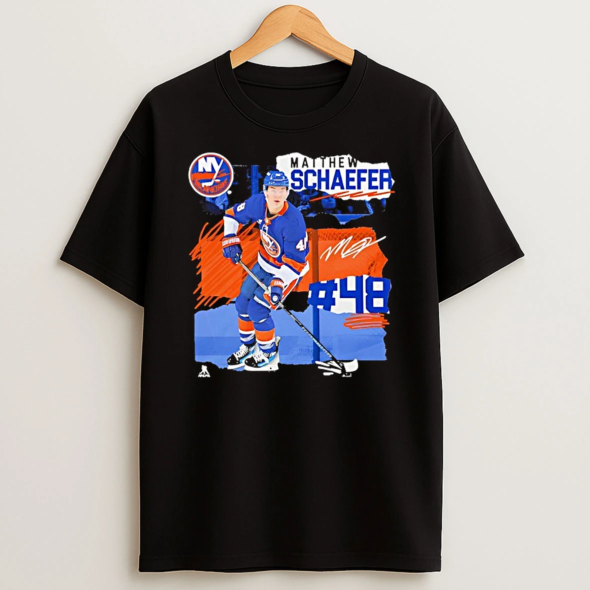 New York Islanders Matthew Schaefer Fresh Ice Signature T Shirt