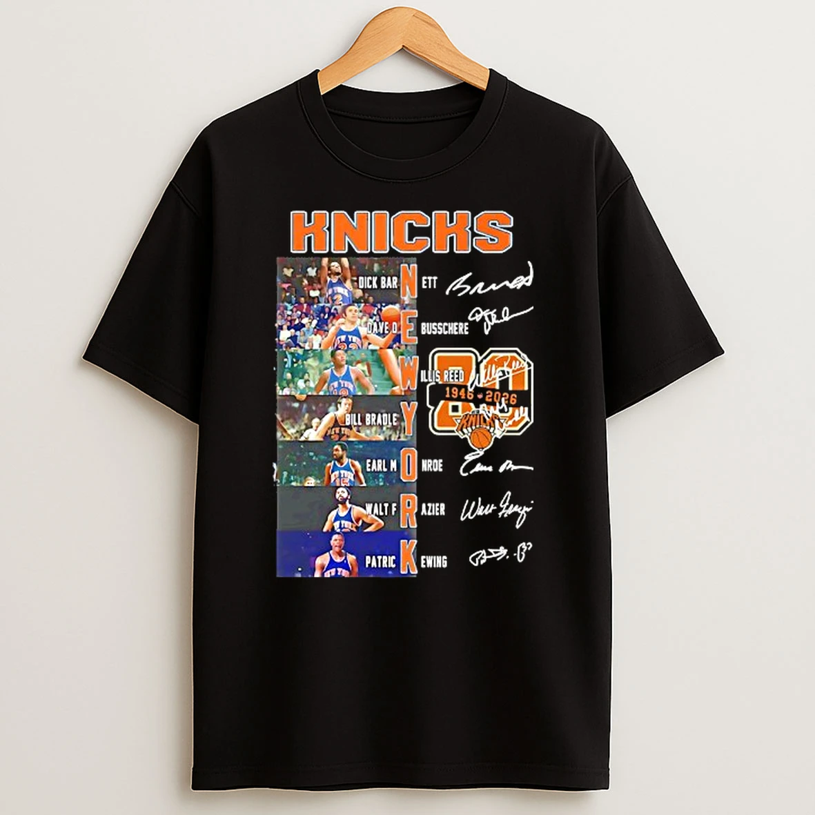 New York Knicks 80 Years 1946 2026 Players Signature T Shirt