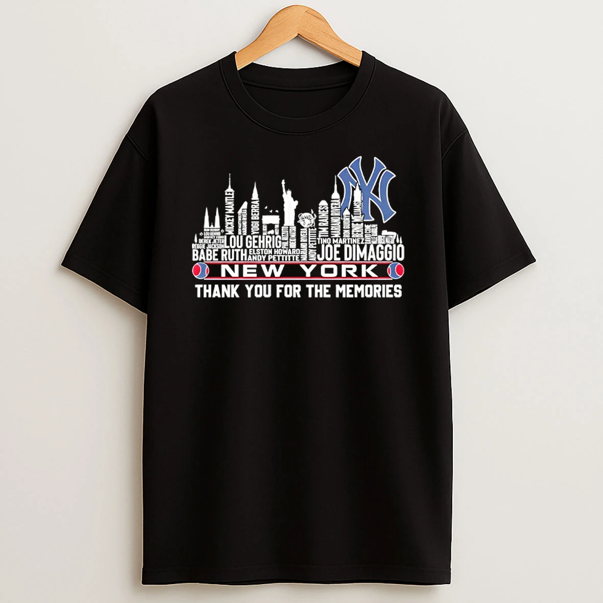 New York Yankees Name Players City Skyline Shape Thank You For The Memories T Shirt