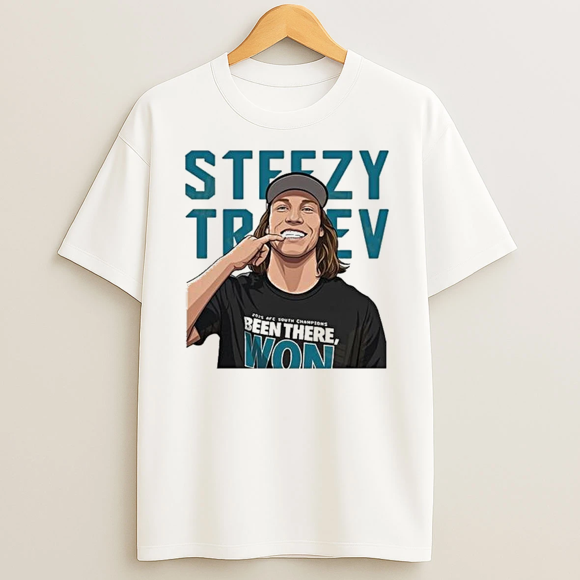 Nfl Jacksonville Jaguars Trevor Lawrence Steezy Trev 2025 Afc South Champions T Shirt