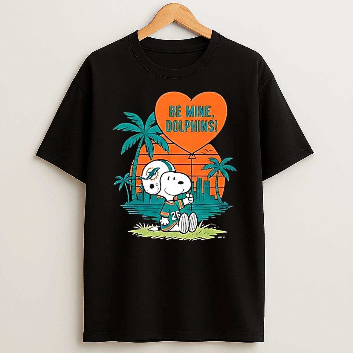 Nice Miami Dolphins X Snoopy Cartoon Valentine 2026 T Shirt