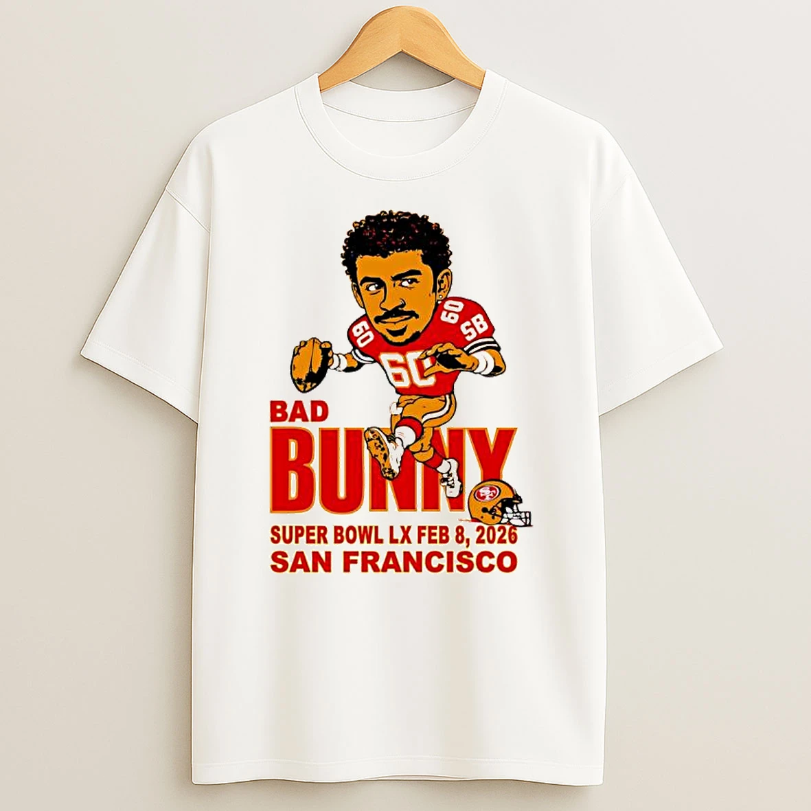 Nick Bosa Player 49ers Bad Bunny Super Bowl Lx February 8th 2026 San Francisco T Shirt