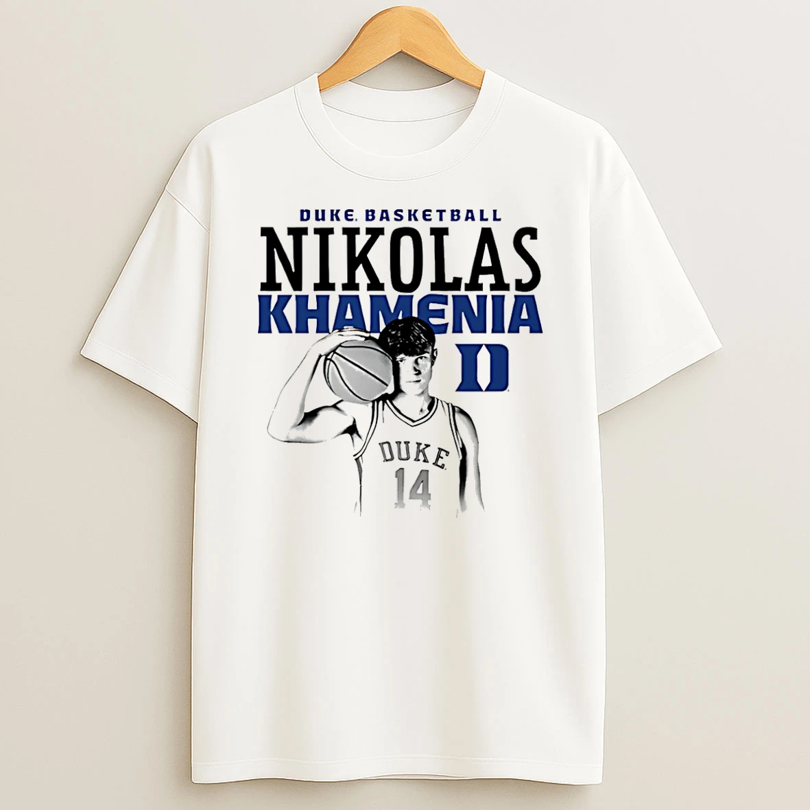 Nikolas Khamenia Duke Blue Devils Illustrated T Shirt