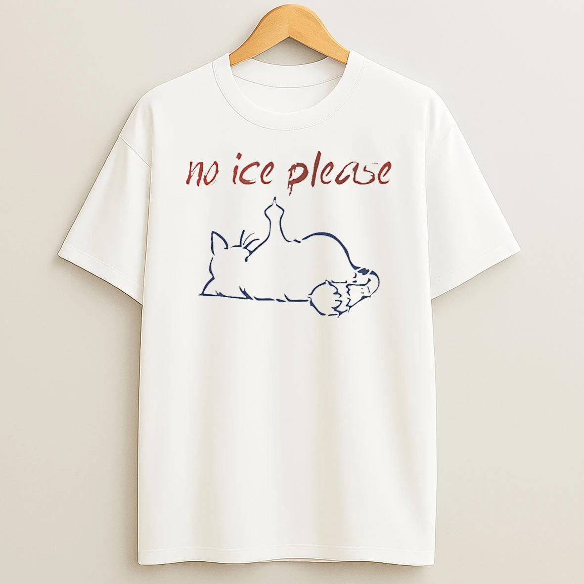 No Ice Please Cat Middle Finger T Shirt