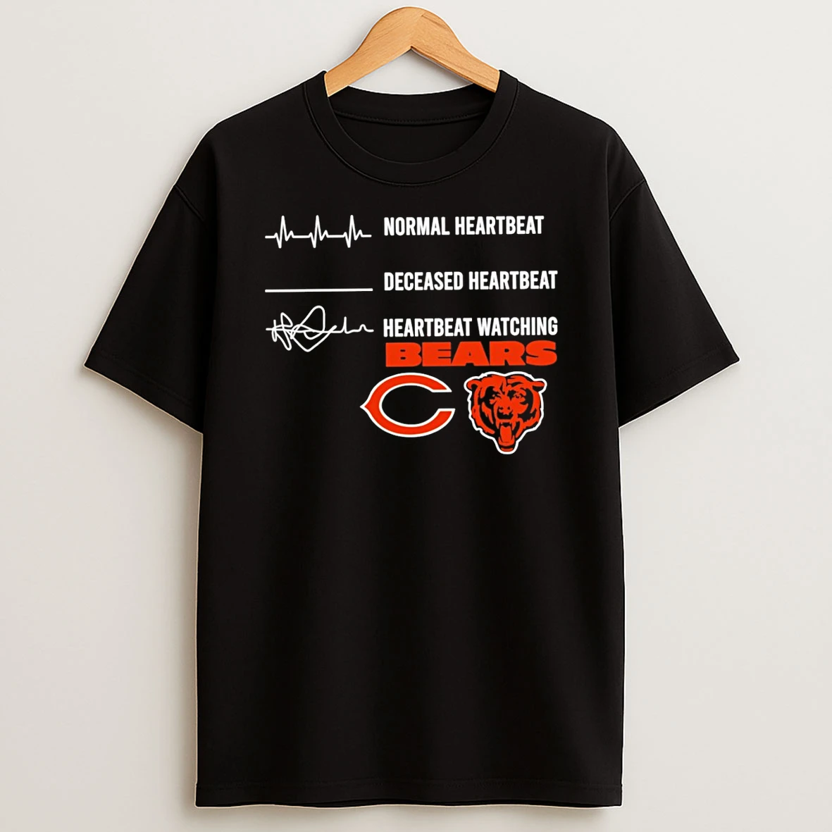 Normal Heartbeat Deceased Heartbeat Heartbeat Watching Bears Nfl 2026 T Shirt