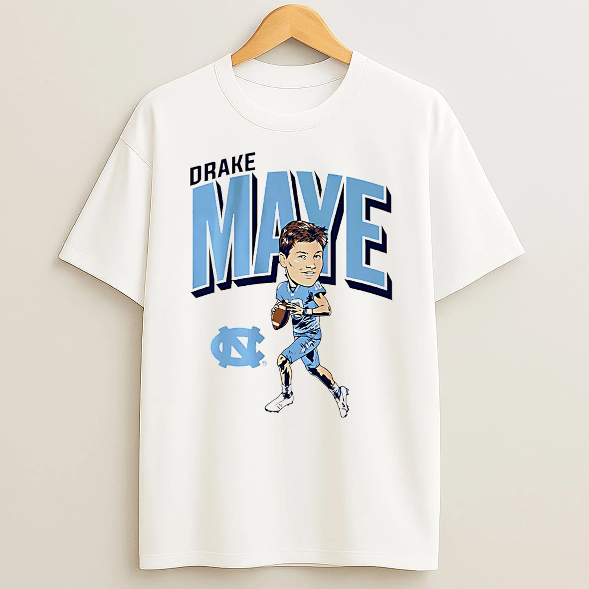 North Carolina Tar Heels Drake Maye Pro Caricature T Shirt